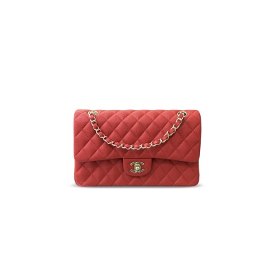 CHANEL MASTER MEDIUM CLASSIC FLAP SHOULDER CAVIAR LEATHER RED A01112 (25*15*6cm)